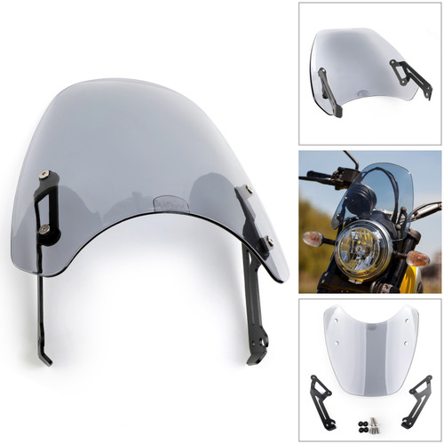 Windshield Windscreen Wind Defector protection For Ducati Scrambler 15-2018 Gray