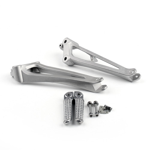 REAR Foot Pegs Footrest Brackets Set Passenger Yamaha YZF R1 (2009-2011) Silver