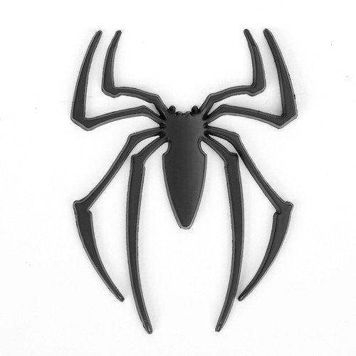 Auto Logo Car Sticker Metal Badge Emblem Spider Shape 3D Car Decal Sticker DIY BLK