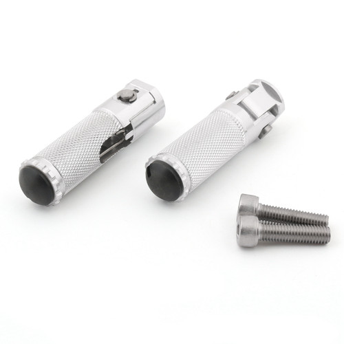 CNC Folding Foot Pegs Footpeg Rear Set Rest Racing Universal Motorcycle, Silver CNC Folding Foot Pegs Footpeg Rear Set Rest Racing Universal Motorcycle, Silver