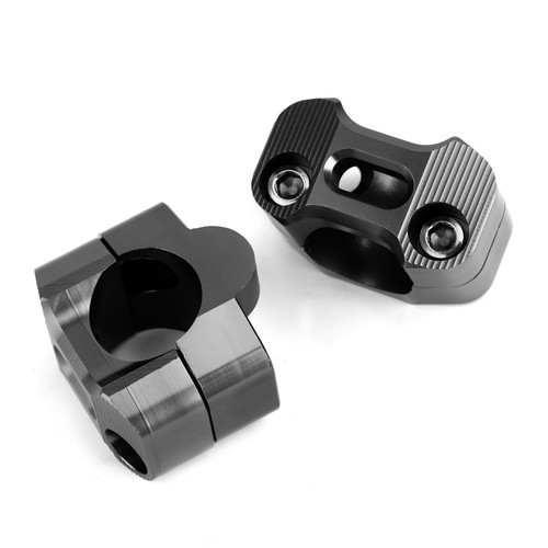 CNC Aluminum Handlebar Risers 22-28mm Universal Clamp Mount BLK CNC Aluminum Handlebar Risers 22-28mm Universal Clamp Mount BLK