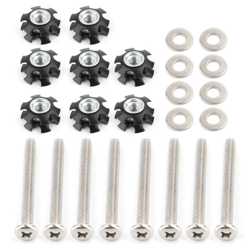 6pcs REPAIR KIT Star nuts 1/4-20 screws For 1" OD tube Threadless Forks