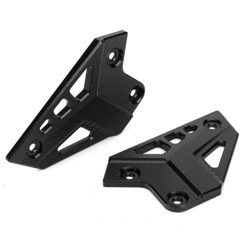 CNC Aluminum FootPeg Footrest Rear set Heel Plates Guard Protector Fit For Kawasaki Z900 ZR900 2017-2020 BLK