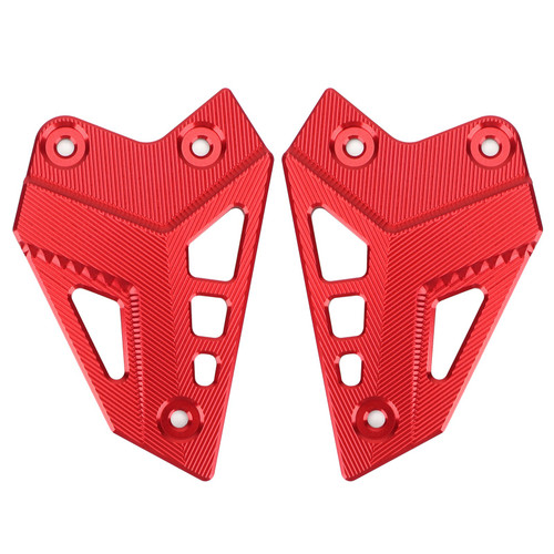 CNC Aluminum FootPeg Footrest Rear set Heel Plates Guard Protector Fit For Kawasaki Z900 ZR900 2017-2020 RED