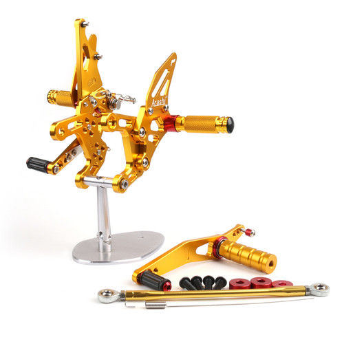 Adjustable CNC Rider Rear Set Rearsets Footrest Foot Rest Pegs Fit For Yamaha YZF-R1 2009-2014 GOLD