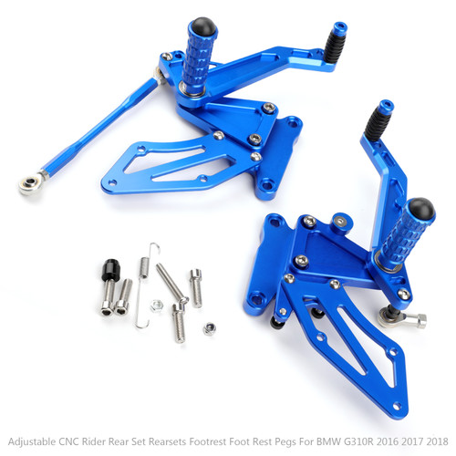 Adjustable CNC Rider Rear Set Rearsets Footrest Foot Rest Pegs Fit For BMW G310R 2016 2017 2018 BLUE