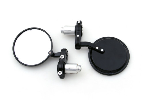 Universal Black Motorcycle bike 1" Bar End Rear Side View Mirrors For Cafe Racer Chopper Bobber BLK