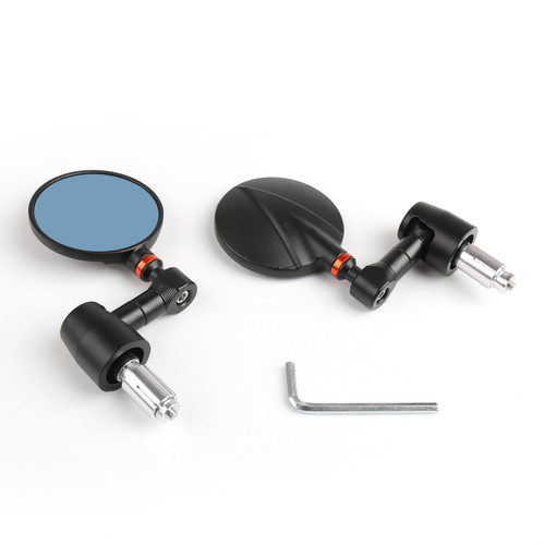 Universal 7/8" Off Road Motorcycle Round Handle Bar End Mirrors Cafe Racer Bobber Clubman Universal 7/8" Off Road Motorcycle Round Handle Bar End Mirrors Cafe Racer Bobber Clubman