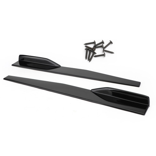 Pair 45cm Car Gloss Black Side Skirts Rocker Splitters Diffuser Winglet Wings Pair 45cm Car Gloss Black Side Skirts Rocker Splitters Diffuser Winglet Wings