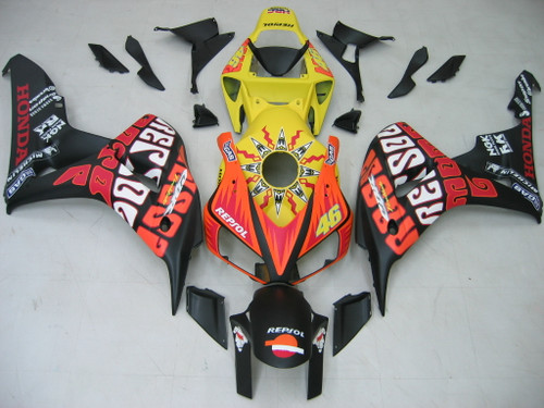 Fairings Honda CBR 1000 RR Black Yellow Valentino Rossi  Racing (2006-2007)