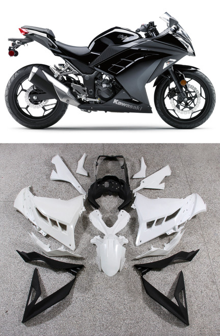 Fairings Plastics Kawasaki Ninja 300R EX300R Black Ninja Racing (2013-2014-2015)