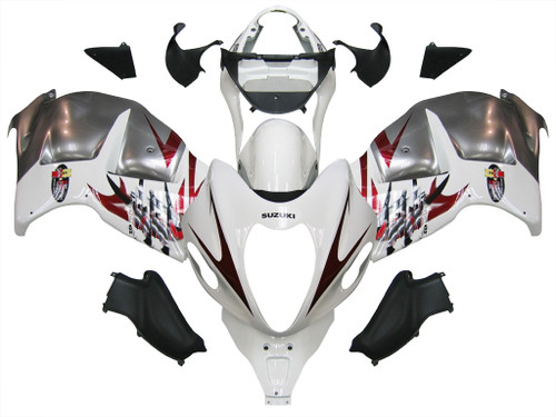 Fairings Suzuki GSX1300 Hayabusa White & Silver Hayabusa  Racing  (1999-2007) Fairings Suzuki GSX1300 Hayabusa White & Silver Hayabusa  Racing  (1999-2007)