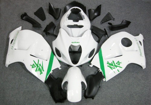 Fairings Suzuki GSX1300 Hayabusa White Green Research47 Racing  (1999-2007)