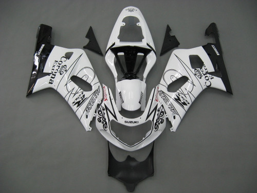 Fairings Suzuki GSXR 600 White Black Alstare Corona GSXR Racing  (2001-2003)