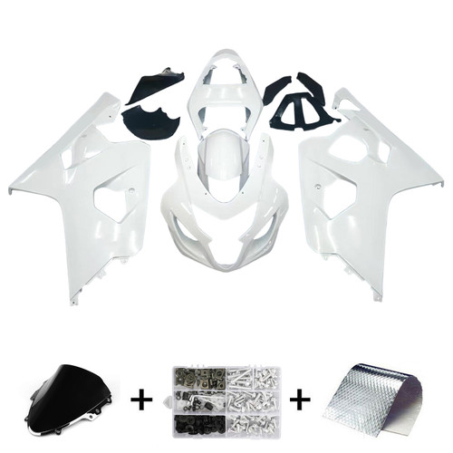 2004-2005 Suzuki GSXR 600 750 Amotopart Fairings White Metallic GSXR Racing