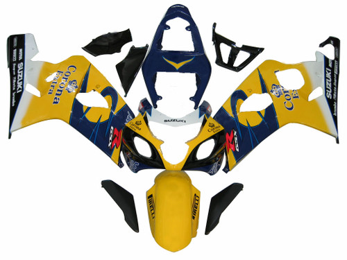 Fairings Suzuki GSXR 600 750 Yellow Blue Corona GSXR Racing  (2004-2005)