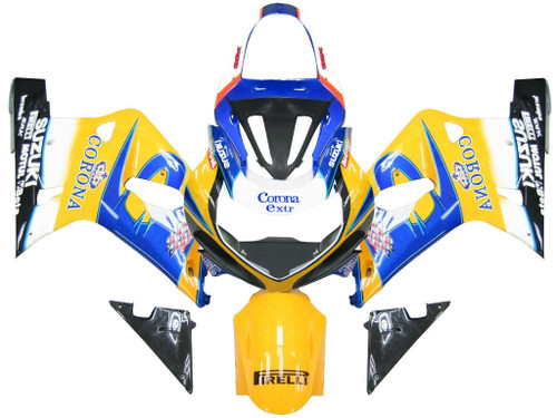 2001-2003 Suzuki GSXR 750 Amotopart Fairings Yellow & Blue Corona GSXR Racing