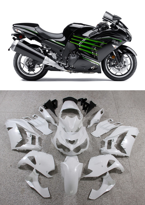 2012-2021 Kawasaki ZX14R Amotopart Fairings Plastics Ninja Black Green Racing