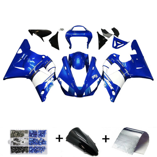 2000-2001 Yamaha YZF R1 Amotopart USA Stock ABS Injection Plastic Kit Fairing Blue Generic