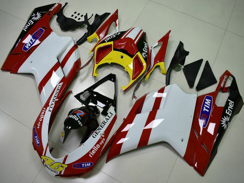 Fairing Kit Bodywork ABS Ducati 1098 1198 848 Red & White2007-2011