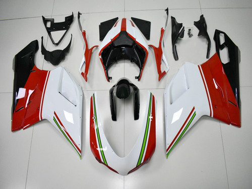 Fairing Kit Bodywork ABS Ducati 1098 1198 848 White & Red 2007-2011
