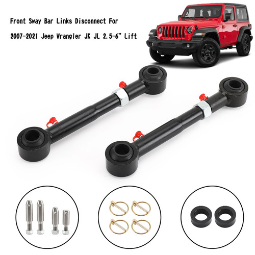 Front Sway Bar Links Disconnect For 2007-2021 Jeep Wrangler JK JL 2.5-6隆卤Lift