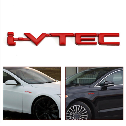 3D Metal i-VTEC Car Trunk Rear Turbo Fender Emblem Badge Decals Stickers Red 3D Metal i-VTEC Car Trunk Rear Turbo Fender Emblem Badge Decals Stickers Red