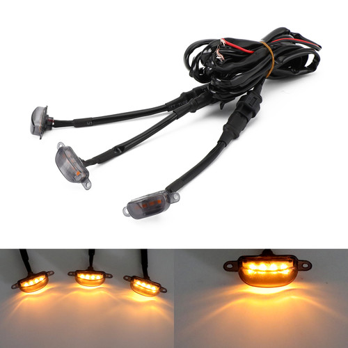 3pcs Smoked Lens Amber LED Lamp Raptor Front Grille Running Light fit Ford F-150