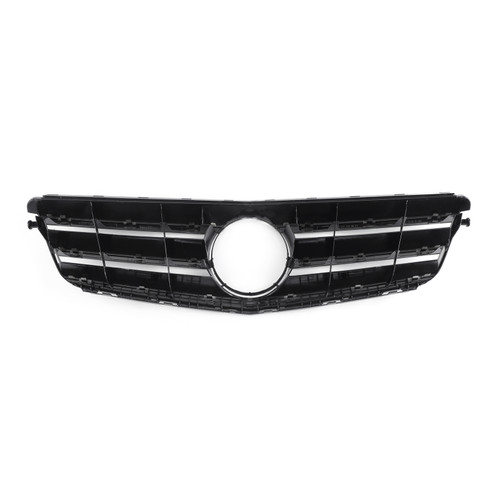 2008-2014 Benz C Class W204 C300 C350 LED Black Chrome Front Grill Grille Generic