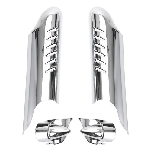 Fork Lower Leg Deflectors Shield Cover For Touring Electra Glide FLHT 2000-2013 Chrome