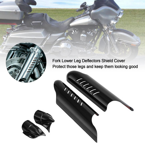 Fork Lower Leg Deflectors Shield Cover For Touring Electra Glide FLHT 2000-2013