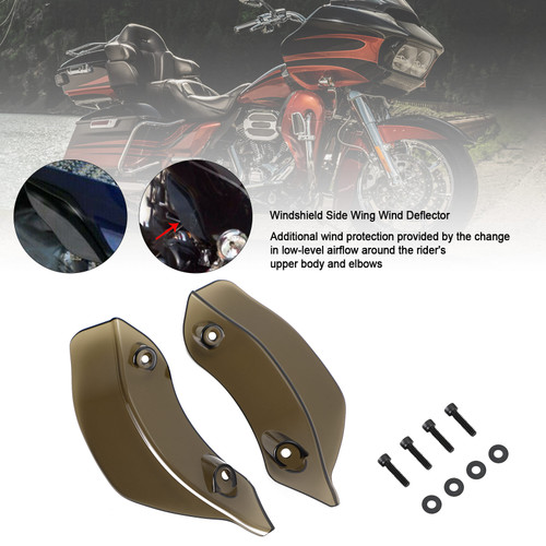Fairing Windshield Side Wing Wind Deflector For Touring Road Glide 2015-2021 Smoke