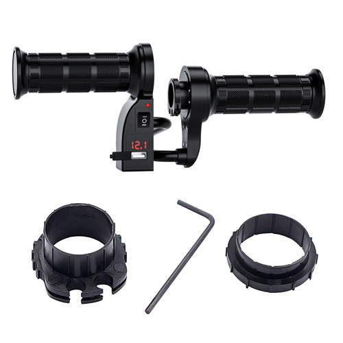 7/8" 22Mm Electric Heated Hand Grips Heating Handle Voltmeter Red For Motorcycle 7/8" 22Mm Electric Heated Hand Grips Heating Handle Voltmeter Red For Motorcycle