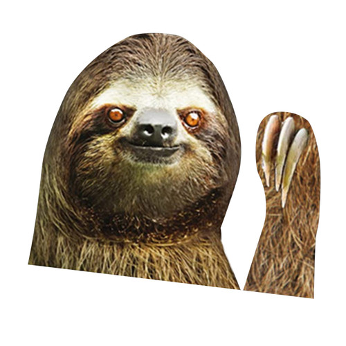 Car Window Sticker Person Size Passenger Side Right Sloth Waving Funny Universal Car Window Sticker Person Size Passenger Side Right Sloth Waving Funny Universal