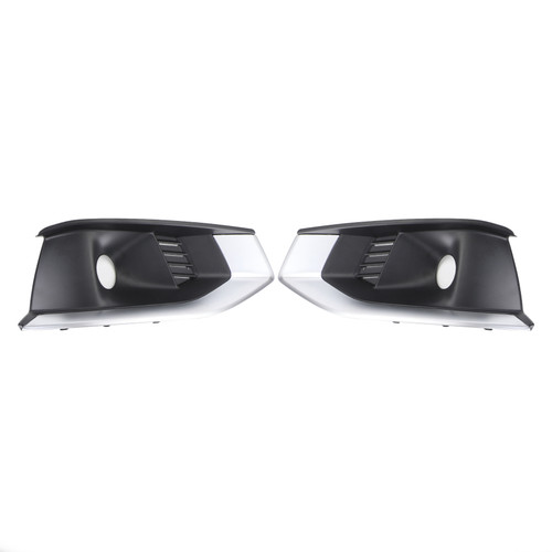 Left & Right Front Bumper Fog Light Grille Cover Trim For Audi A4L 2020-2022