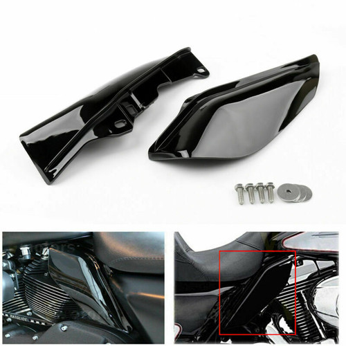 Black Mid-Frame Air Heat Deflector Trim Shield For Harley Touring Street Glide