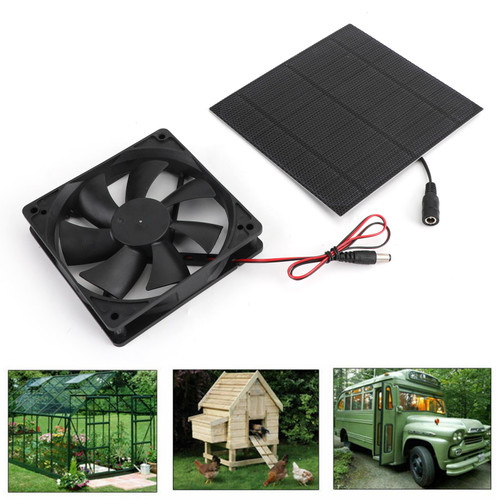 Solar Panel Powered Fan Mini Ventilator For Greenhouse Pet/Dog Chicken House