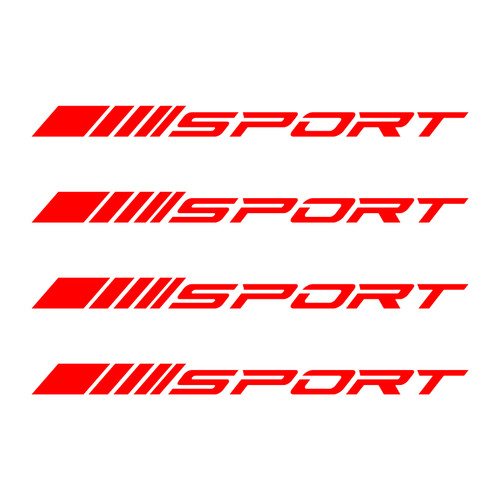 4Pcs SPORT Style Car Rims Wheel Hub Racing Sticker Graphic Decal Strip Red