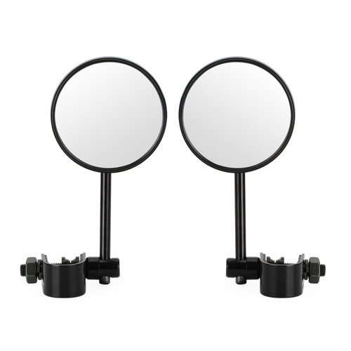 Old style Clamp On 3" Round Black Mirrors For Cafe Racer Chopper Bobber Old style Clamp On 3" Round Black Mirrors For Cafe Racer Chopper Bobber