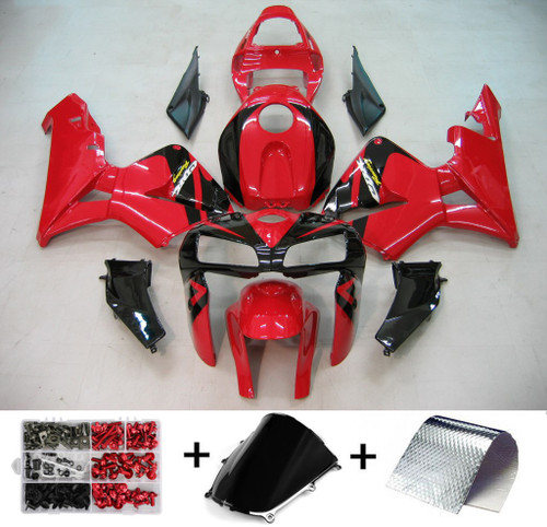 ABS Injection Mold Bodywork Fairing Kit For Honda CBR600RR 2005 2006 F5 Red #21