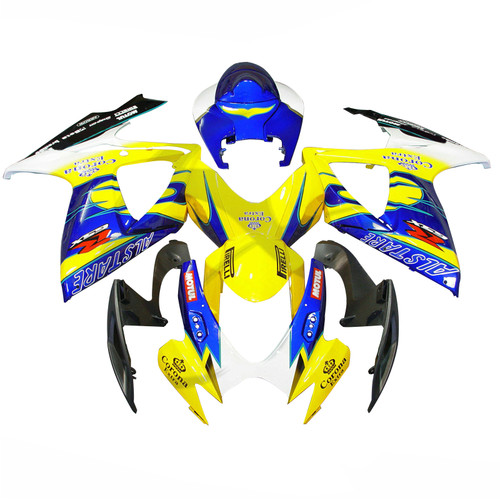 Yellow INJECTION Plastic Fairing Set Fit For SUZUKI GSXR 600 750 2006-2007 K6 #34 Yellow INJECTION Plastic Fairing Set Fit For SUZUKI GSXR 600 750 2006-2007 K6 #34