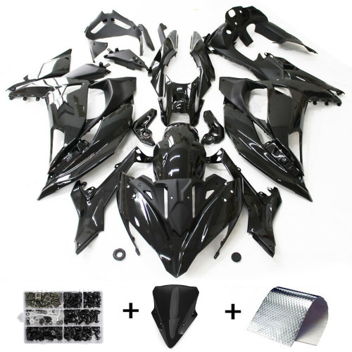 Injection Fairing Kit Plastic Fit for Kawasaki Ninja 650 EX650 2017-2019 Gloss Black #13