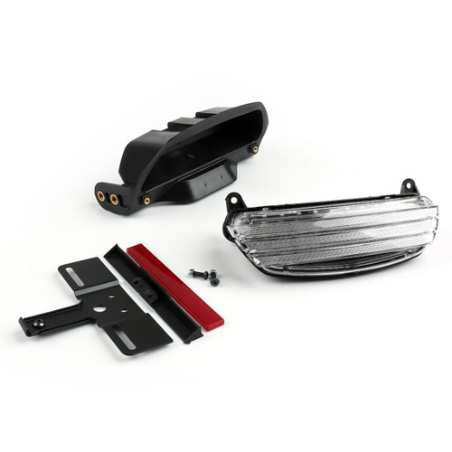 Tri-Bar Fender LED Tail Light Bracket Harley FXST FXSTB FXSTC Softail, Clear Tri-Bar Fender LED Tail Light Bracket Harley FXST FXSTB FXSTC Softail, Clear