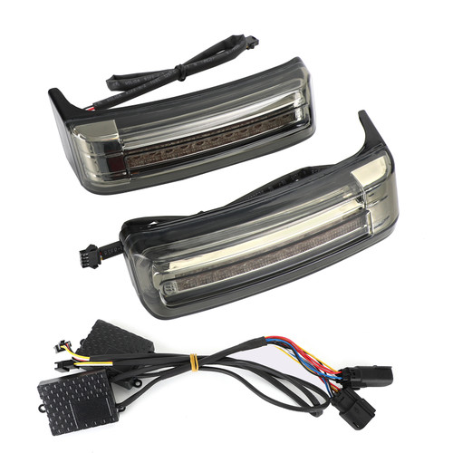 LED Saddlebag Saddle Bags Run Brake Turn Lamp Lights For Touring 2014-2021 Smoke