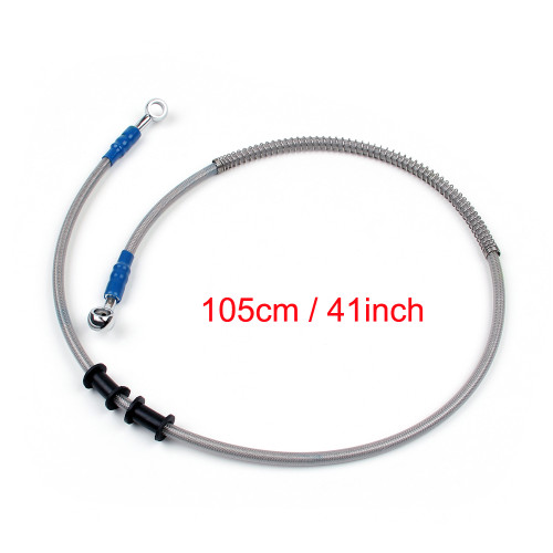 105cm/41" M10 Brake Oil Hose Line Banjo Fitting Stainless Steel End