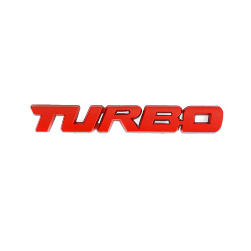 Metal 3D Turbo Logo Car Emblem Badge Sticker Trunk Bumper Decal Red Metal 3D Turbo Logo Car Emblem Badge Sticker Trunk Bumper Decal Red