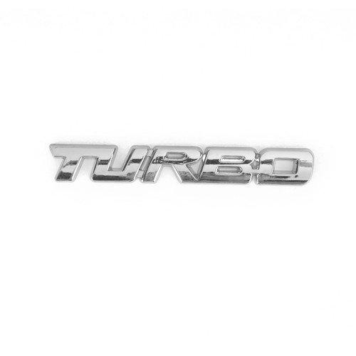 Metal 3D Turbo Logo Car Emblem Badge Sticker Trunk Bumper Decal Silver Metal 3D Turbo Logo Car Emblem Badge Sticker Trunk Bumper Decal Silver