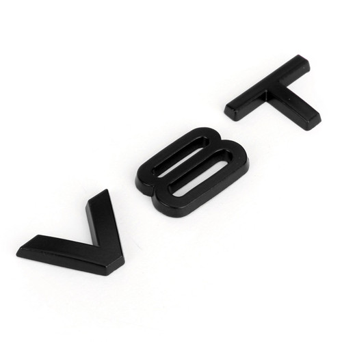 V8T Emblem Badge Fit For AUDI A1 A3 A4 A5 A6 A7 Q3 Q5 Q7 S6 S7 S8 S4 SQ5 Black