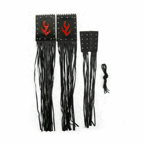 Moto Leather Handlebars Grip Lever Covers Fringe Clutch Brake Fit Cruiser EQ