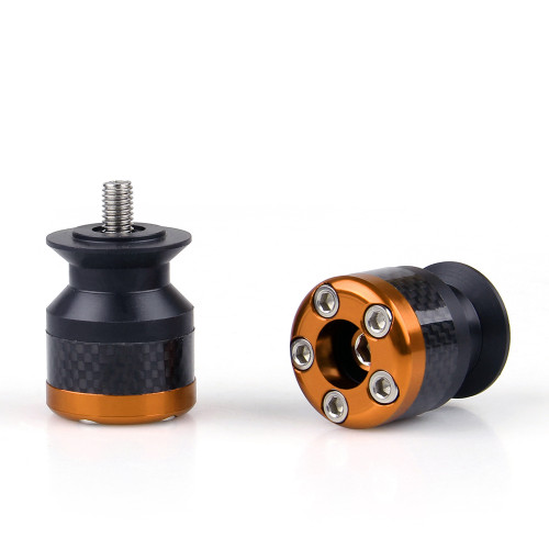 Universal Motorcycle CNC Carbon Fiber 10mm Swingarm Sliders Spools Orange Universal Motorcycle CNC Carbon Fiber 10mm Swingarm Sliders Spools Orange